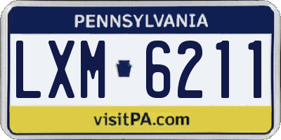 PA license plate LXM6211