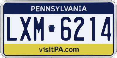 PA license plate LXM6214