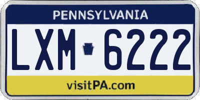 PA license plate LXM6222