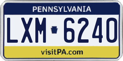PA license plate LXM6240