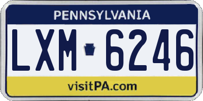 PA license plate LXM6246