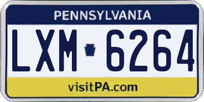 PA license plate LXM6264
