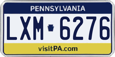 PA license plate LXM6276