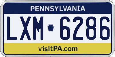 PA license plate LXM6286