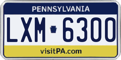 PA license plate LXM6300