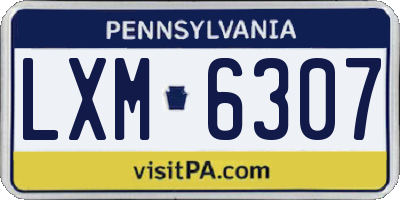 PA license plate LXM6307