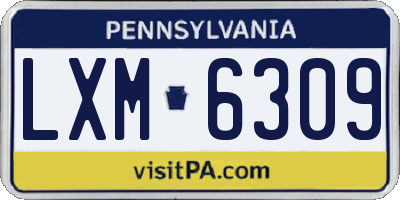 PA license plate LXM6309