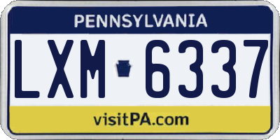 PA license plate LXM6337