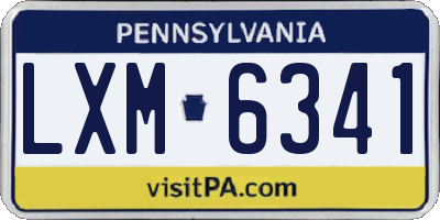 PA license plate LXM6341