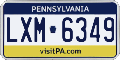 PA license plate LXM6349