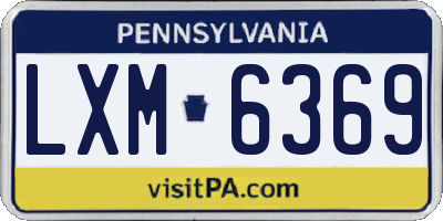 PA license plate LXM6369