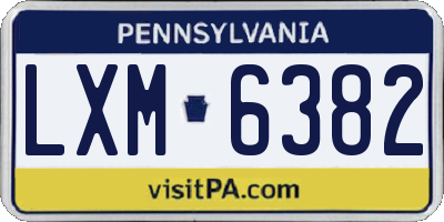 PA license plate LXM6382