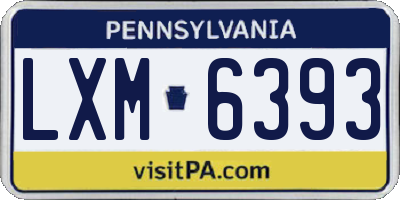 PA license plate LXM6393