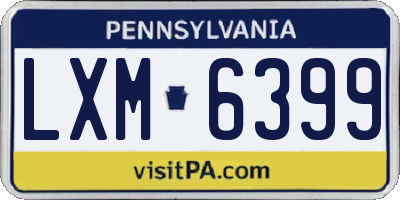 PA license plate LXM6399