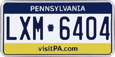 PA license plate LXM6404