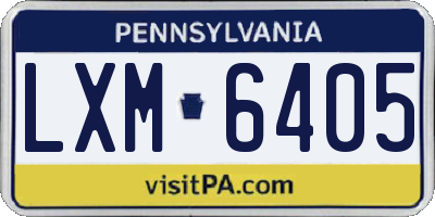 PA license plate LXM6405