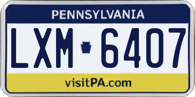 PA license plate LXM6407