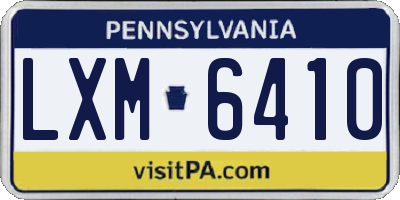 PA license plate LXM6410