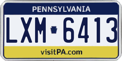 PA license plate LXM6413