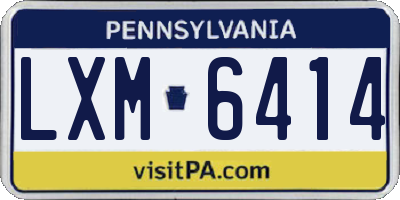 PA license plate LXM6414