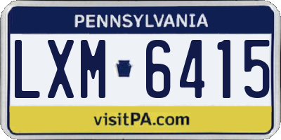 PA license plate LXM6415