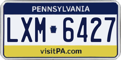 PA license plate LXM6427