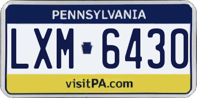 PA license plate LXM6430