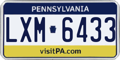 PA license plate LXM6433