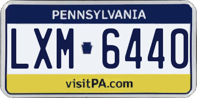 PA license plate LXM6440