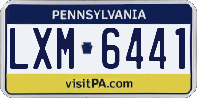 PA license plate LXM6441