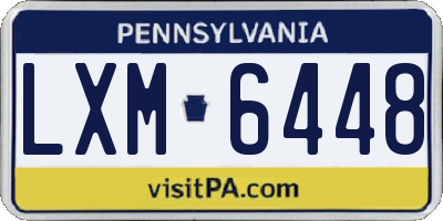 PA license plate LXM6448
