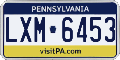 PA license plate LXM6453