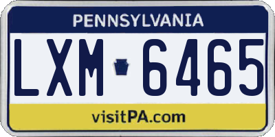PA license plate LXM6465