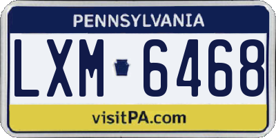 PA license plate LXM6468