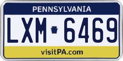 PA license plate LXM6469