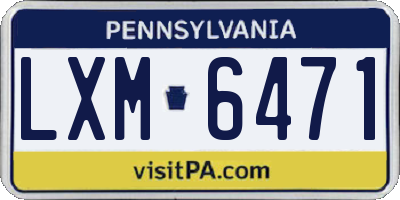 PA license plate LXM6471