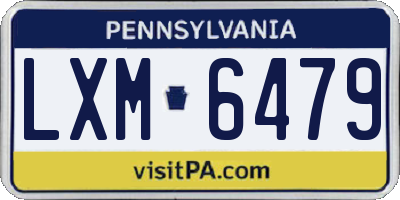 PA license plate LXM6479
