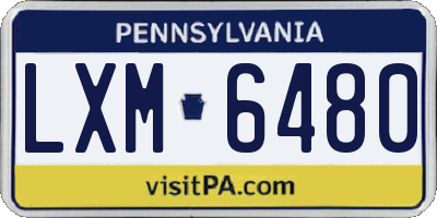 PA license plate LXM6480