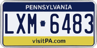 PA license plate LXM6483