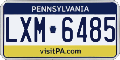 PA license plate LXM6485