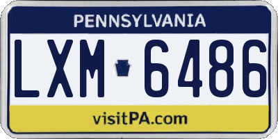 PA license plate LXM6486