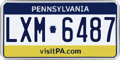 PA license plate LXM6487