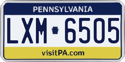 PA license plate LXM6505