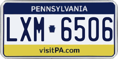 PA license plate LXM6506