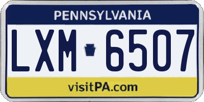 PA license plate LXM6507