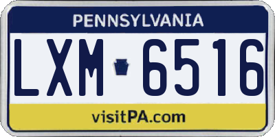 PA license plate LXM6516