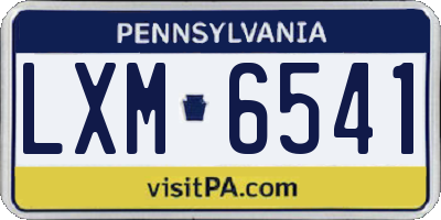 PA license plate LXM6541