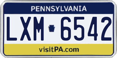 PA license plate LXM6542