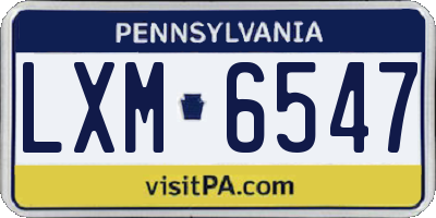 PA license plate LXM6547