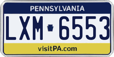 PA license plate LXM6553